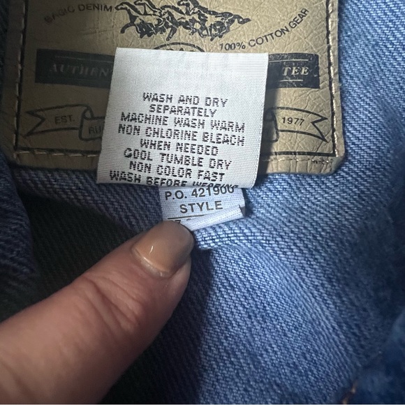 VINTAGE JORDACHE Jean Jacket Men's Medium Women's Large Blue - Picture 7 of 8